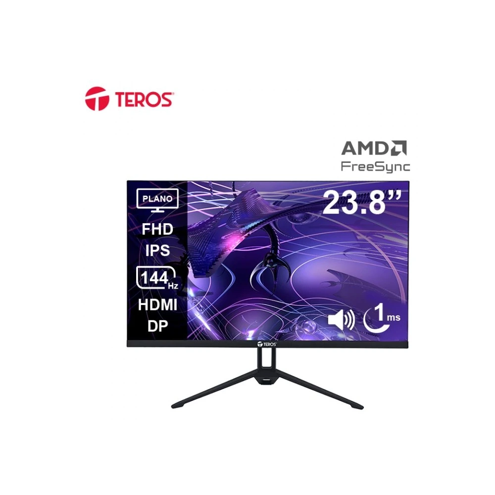 Monitor Teros Te-2417s Gaming 23,8" Plano Ips Fhd (1920x1080) 144HZ 1MS Ficha Usa