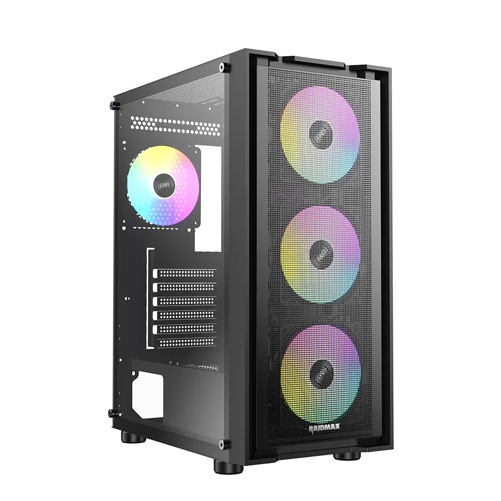 Gabinete Gamer Raidmax Vector V216 Black ATX Tg RGB