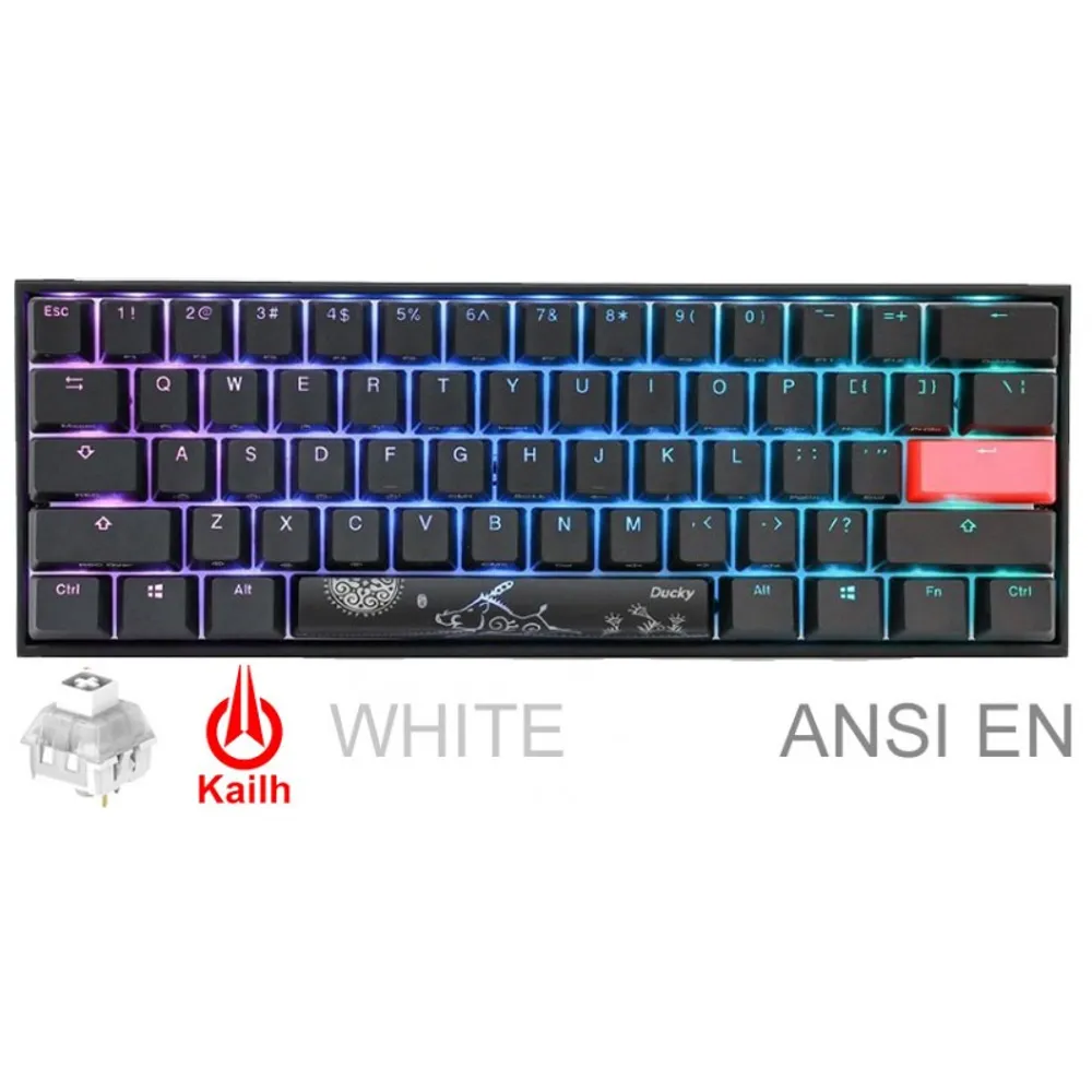 Teclado Gamer Ducky Mecha Mini V2 RGB Kailh Box White Pbt Double-shot