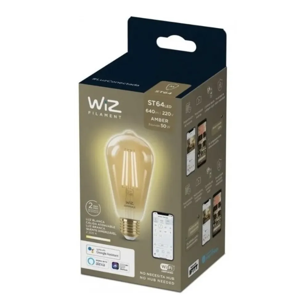 Lampara Wiz LED Smart ST64 Tw/7w E27 Amber 1PF
