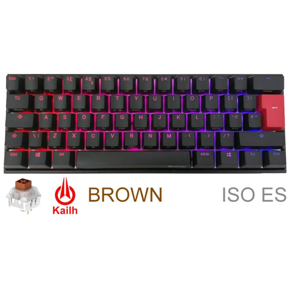 Teclado Gamer Ducky Mecha Mini V2 RGB Kailh Box Brown Switch Mecanico Iso Sp