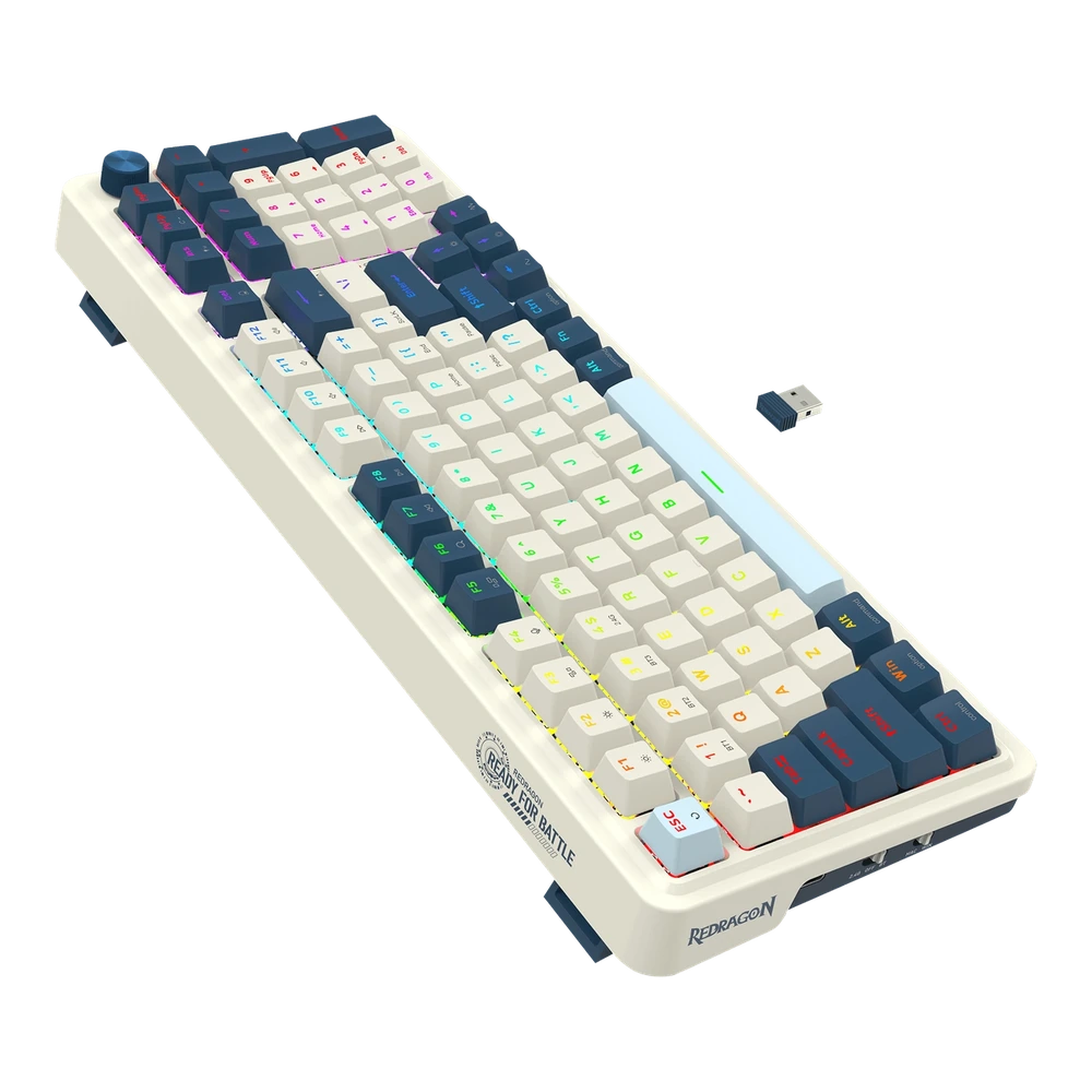 Teclado Redragon Eisa Pro K686 Blanco - Azul 4