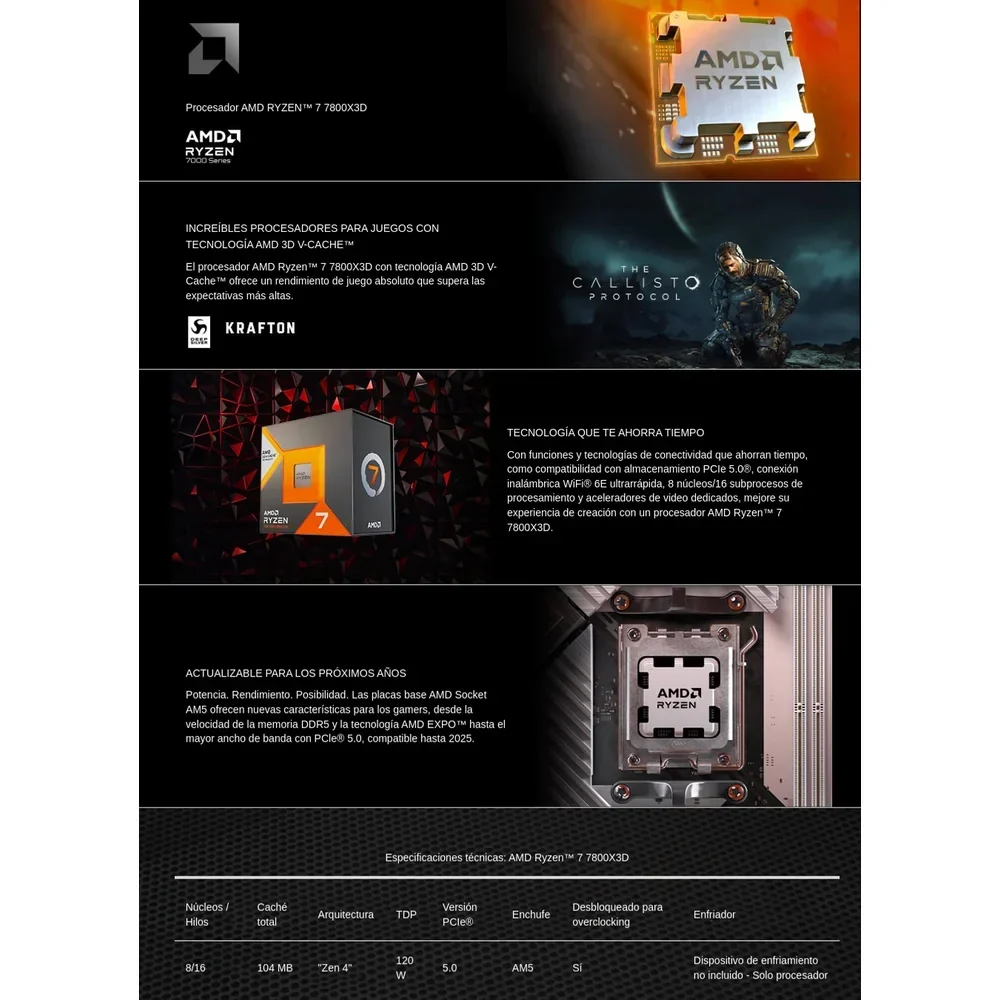 Procesador Amd (am5) Ryzen 7 7800x3d - imagen 3