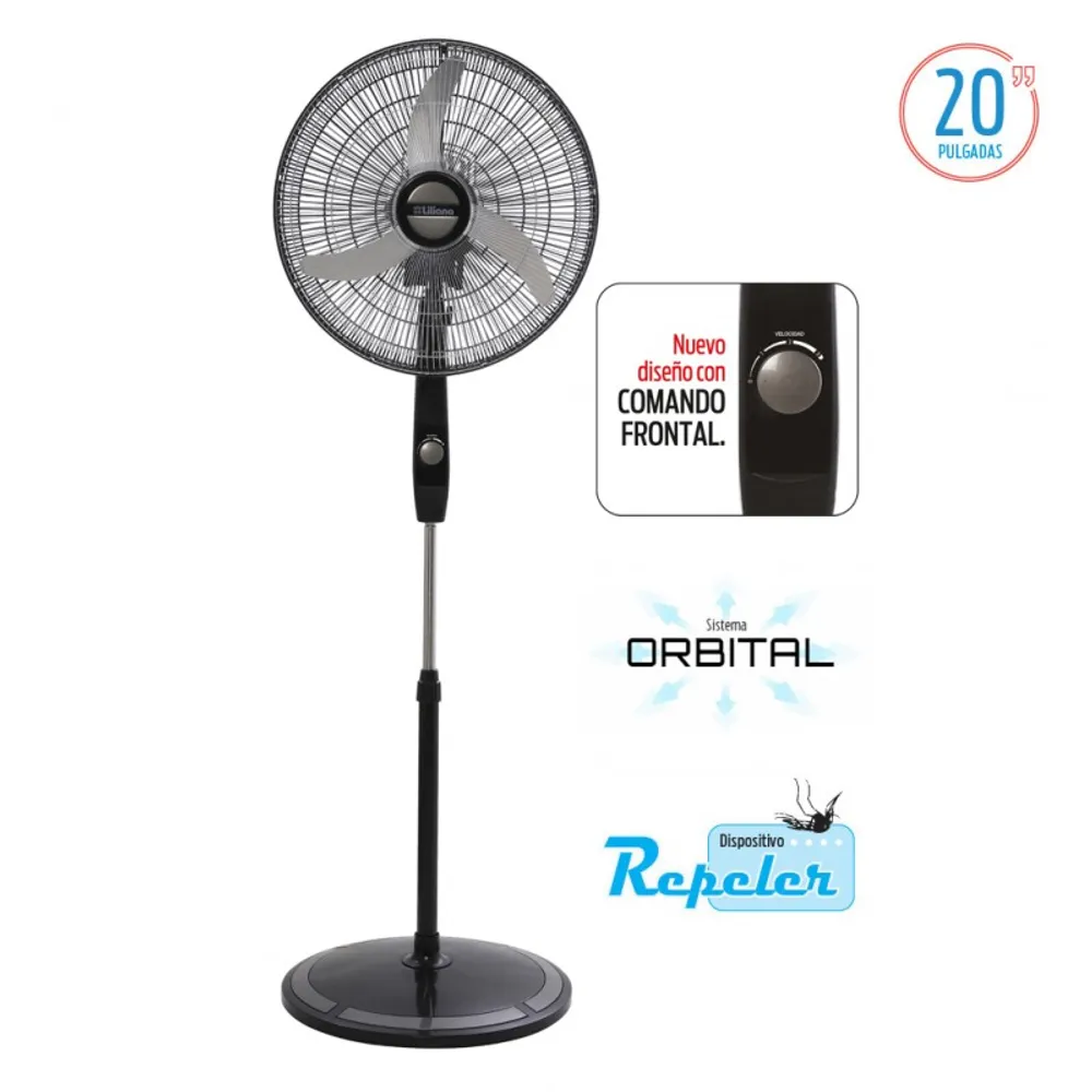 Liliana Ventilador Pie 20 Parrilla Crom Aspas Metal VPC20B