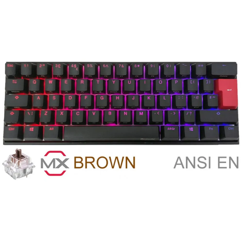 Teclado Gamer Ducky Mecha Mini RGB Cherry Brown RGB Pbt Double-shot 60