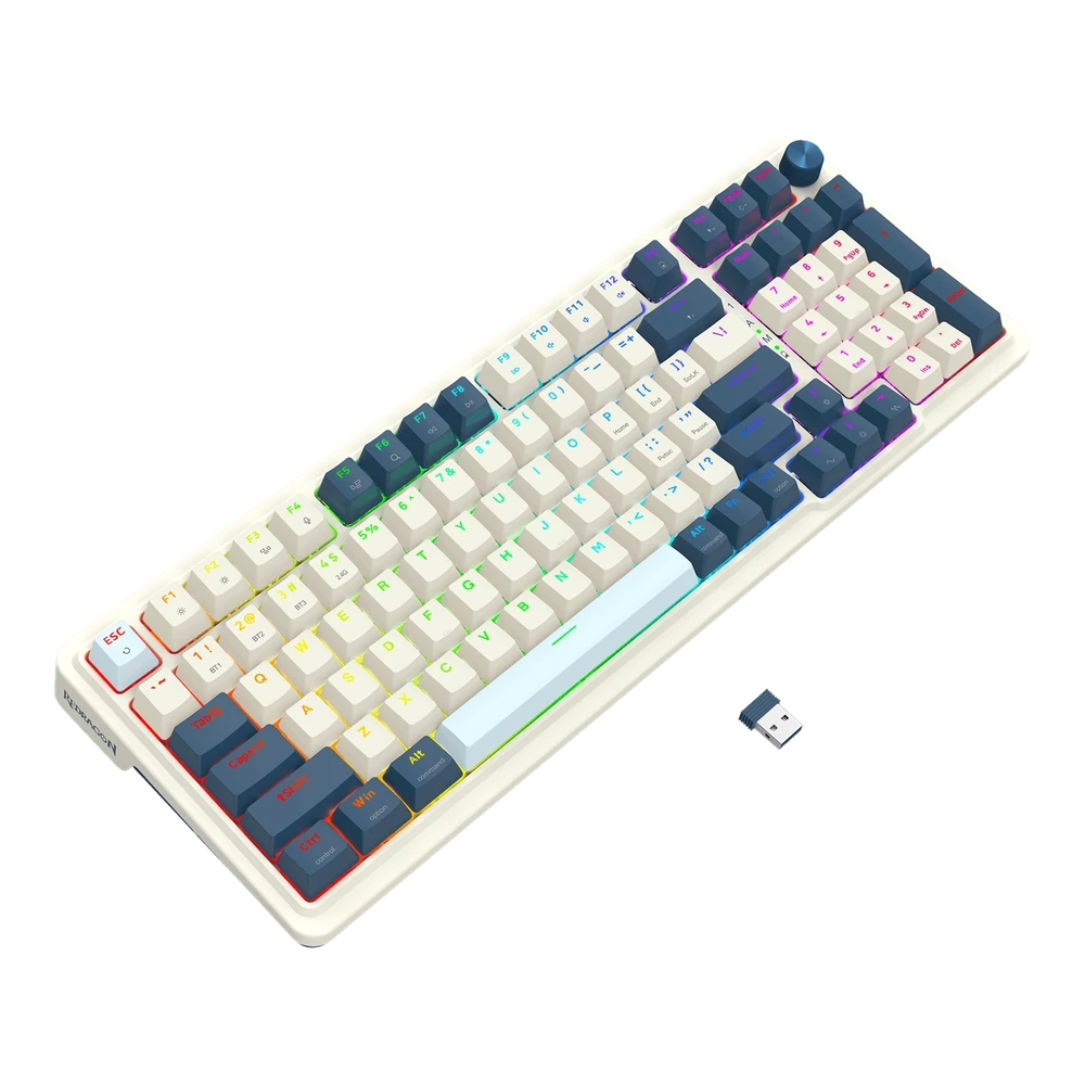 Teclado Redragon Eisa Pro K686 Blanco - Azul 5