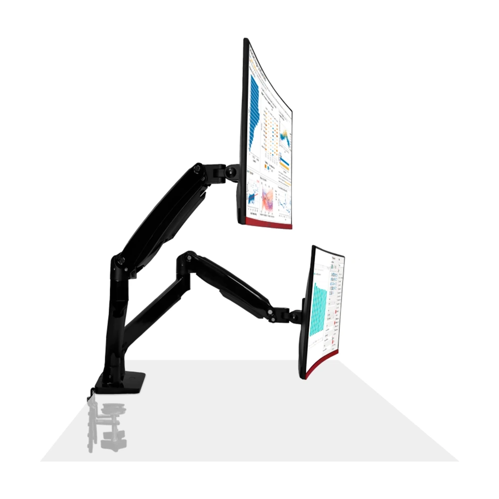 Soporte Doble Monitor Teros Te-7114 Brazo Articulado 22" A 32" 3