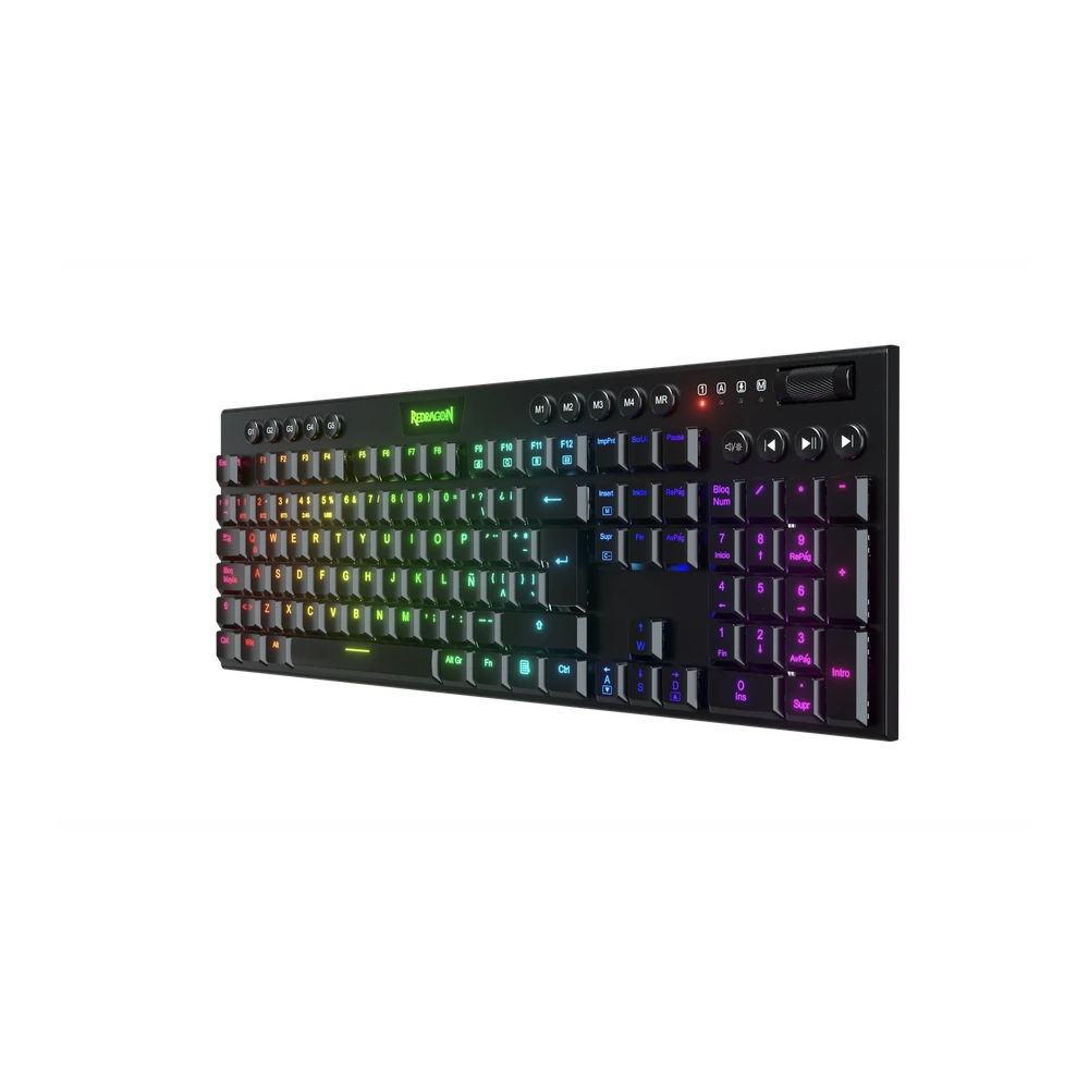 Teclado Inalambrico Redragon Horus RGB K618 Negro