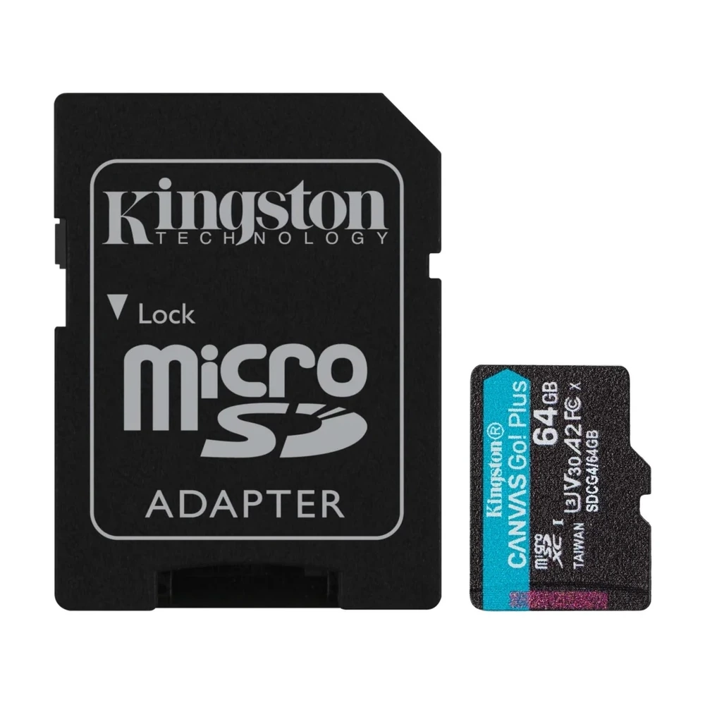 Tarjeta De Memoria Kingston Canvas Go Plus GEN4 Microsdxc 64GB Uhs-i U3 V30 200mb/s C/adaptador