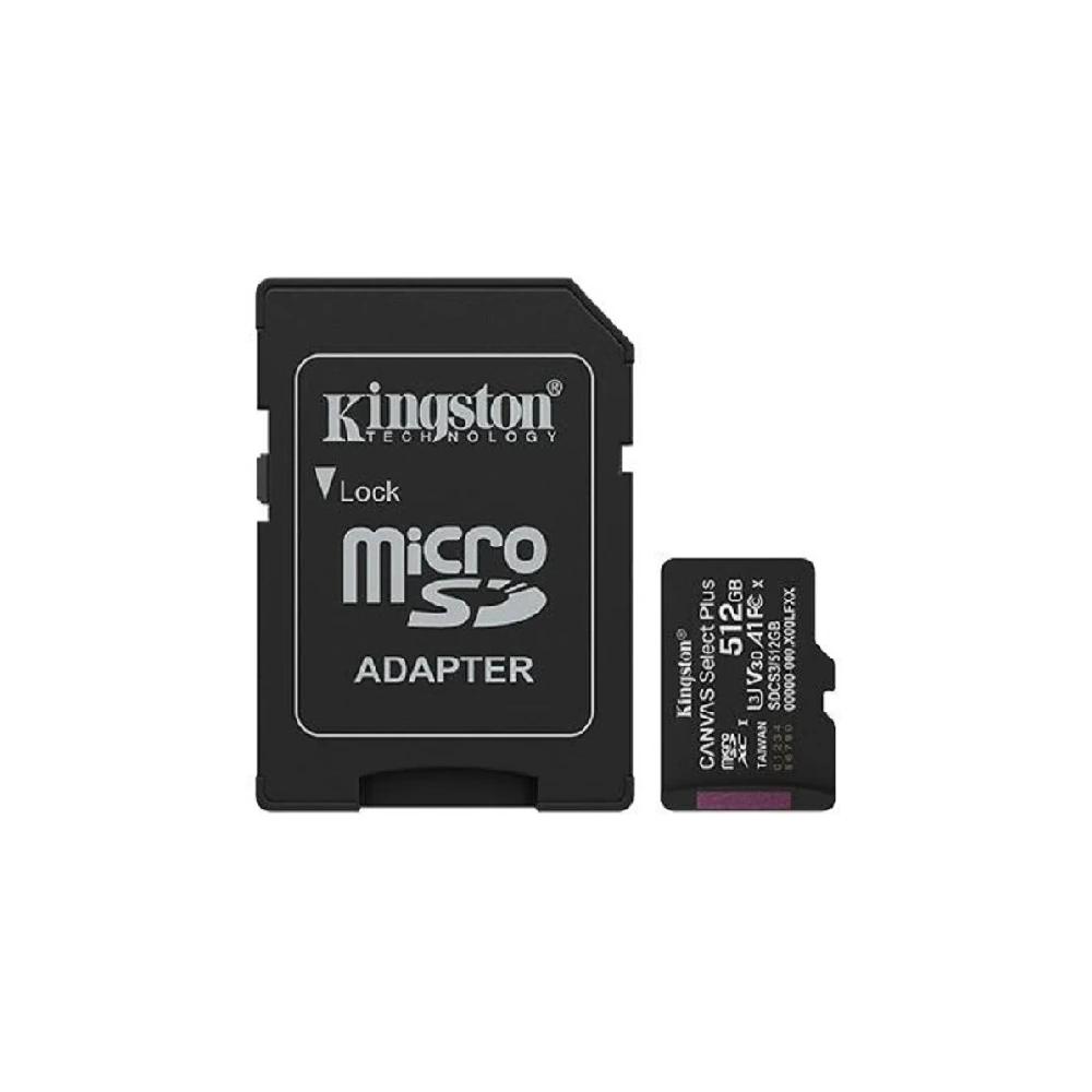 Tarjeta De Memoria Kingston Canvas Select Plus Microsdxc 512GB GEN3 A1 150mb/s C/adaptador