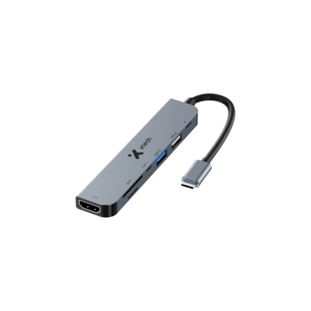 Adaptador Xtech, Multipuerto, 7 En 1 , USB C