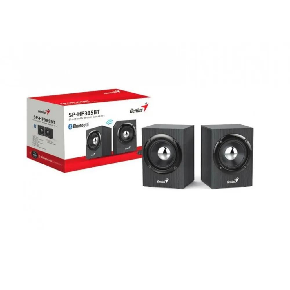 Parlante Bluetooth Genius Sp-hf385bt Madera Black/gray