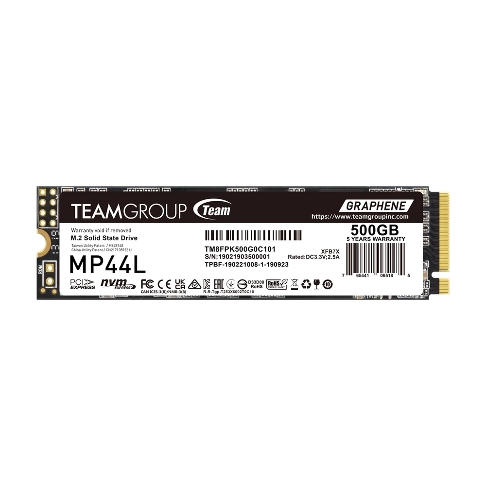 Disco Interno Ssd Team Group MP44L 500GB M.2 Nvme Pcie 4.0 5000mb/s