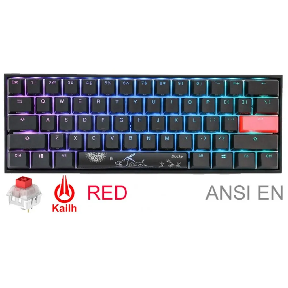 Teclado Gamer Ducky Mecha Mini V2 RGB Kailh Box Red Pbt Double-shot