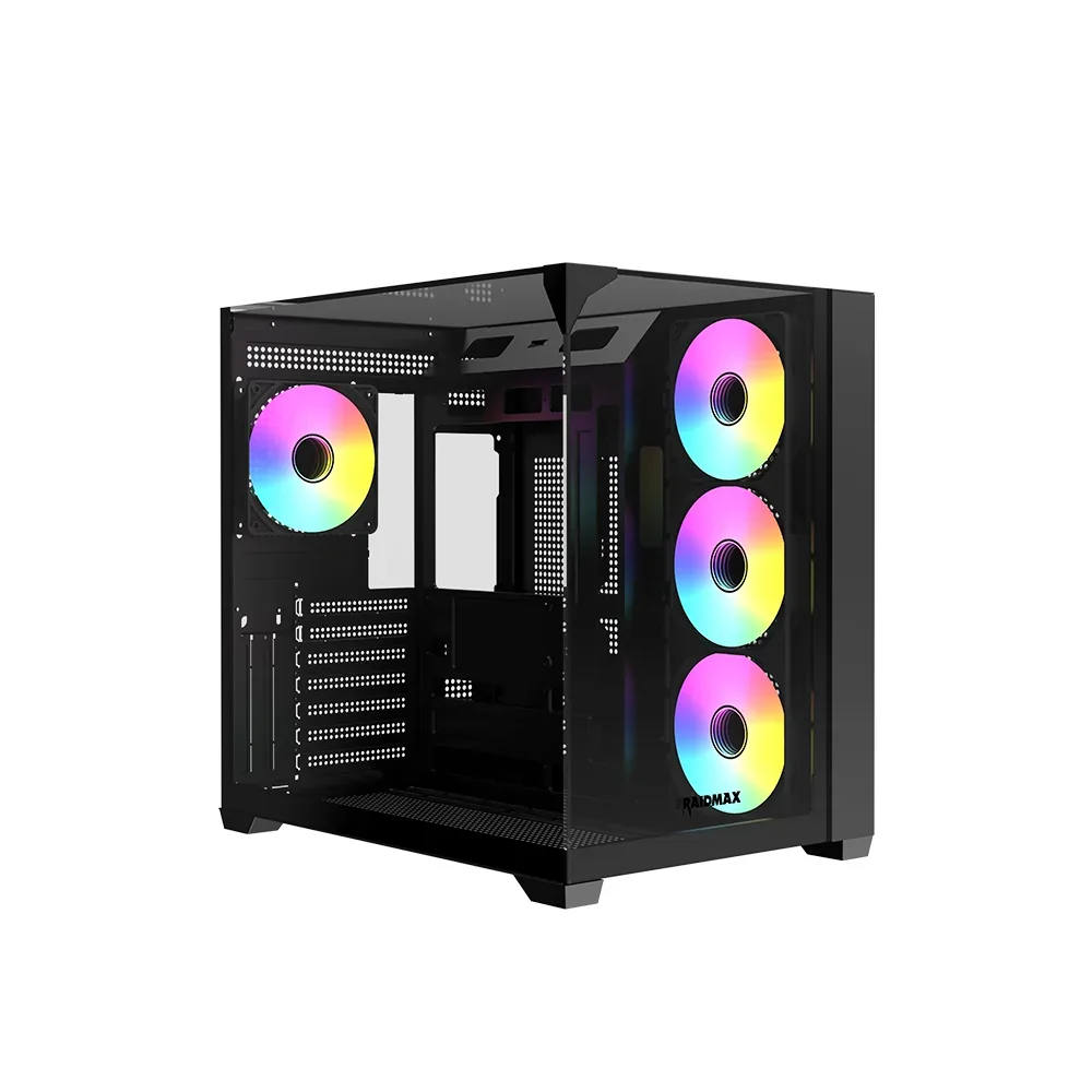 Gabinete Gamer Raidmax Infinita I630 Black ATX Fishtank Curved Glass ARGB