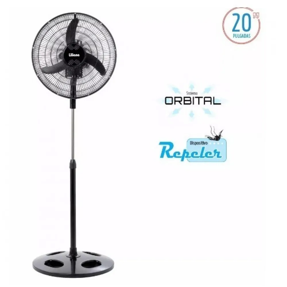 Liliana Ventilador Pie 20 Parrilla Metal Aspas Plasticas VPRN20