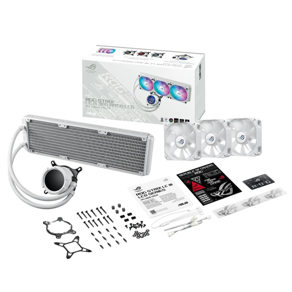 Water Cooler Asus ROG Strix Lc III 360 ARGB LCD Wh 10