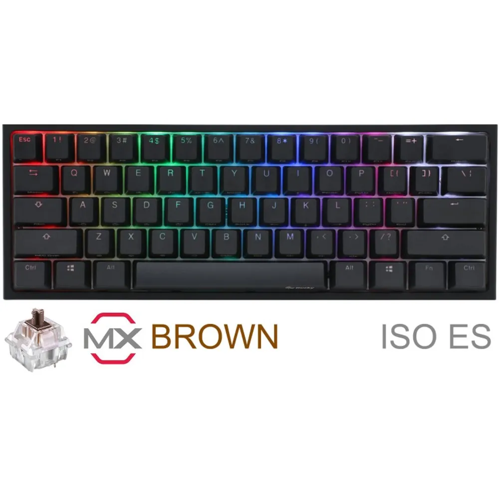 Teclado Gamer Ducky One 2 Mini RGB Cherry Mx Brown Double-shot Pbt Mecanico