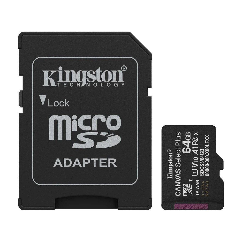 Tarjeta De Memoria Kingston Canvas Select Plus Microsdxc 64GB GEN3 A1 100mb/s C/adaptador