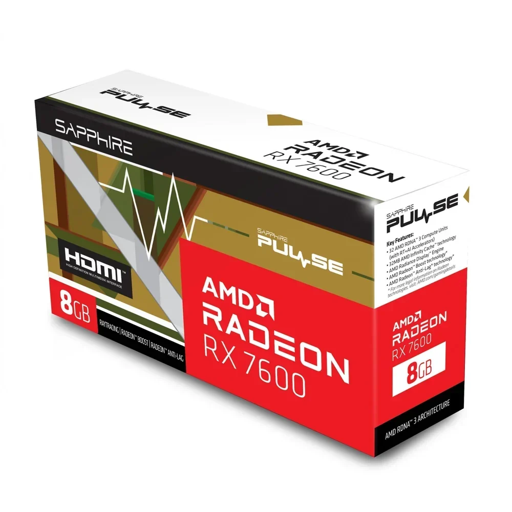 VGA Sapphire Pulse RX 7600 Oc 8GB 3
