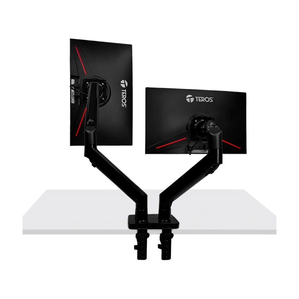 Soporte Doble Monitor Teros Te-7114 Brazo Articulado 22" A 32"